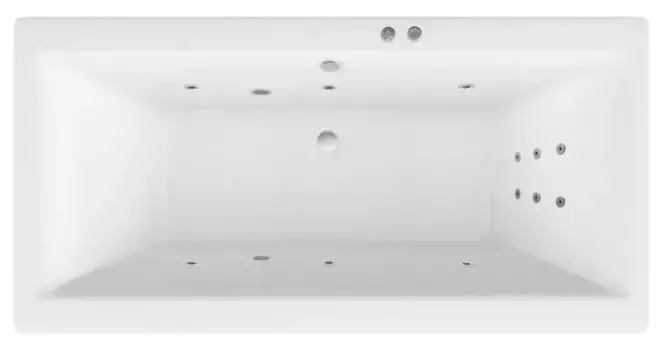 Гидромассажная ванна акриловая «Excellent» Pryzmat Slim 160/75 Line с каркасом с сифоном белая/хром