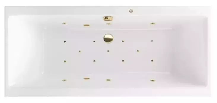 Гидромассажная ванна акриловая «Excellent» Pryzmat Slim 170/75 Relax с каркасом с сифоном белая/золото