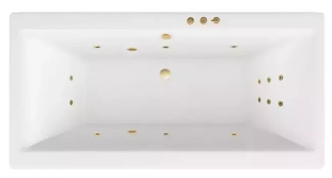 Гидромассажная ванна акриловая «Excellent» Pryzmat Slim 180/80 Relax с каркасом с сифоном белая/бронза