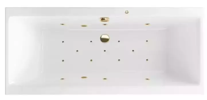 Гидромассажная ванна акриловая «Excellent» Pryzmat Slim 180/80 Relax с каркасом с сифоном белая/золото