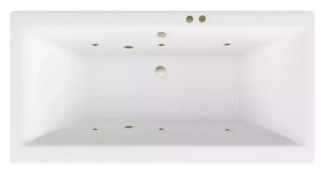 Гидромассажная ванна акриловая «Excellent» Pryzmat Slim 180/80 Soft с каркасом с сифоном белая/бронза