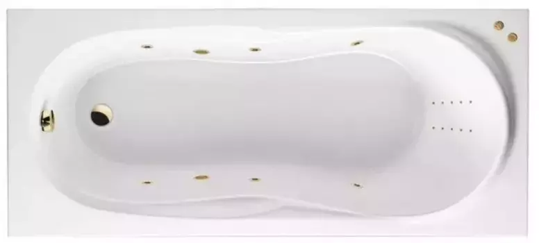 Гидромассажная ванна акриловая «Excellent» Sekwana 170/75 Line Nano с каркасом с сифоном белая/золото