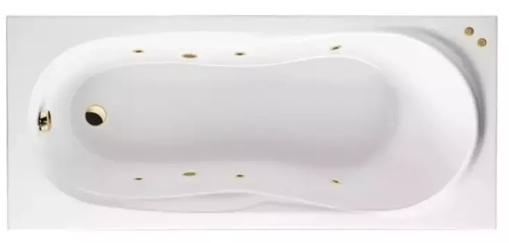 Гидромассажная ванна акриловая «Excellent» Sekwana 170/75 Soft с каркасом с сифоном белая/золото