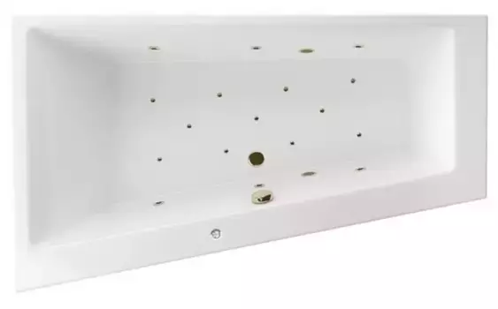 Гидромассажная ванна акриловая «Excellent» Sfera 170/100 Relax с каркасом с сифоном белая/бронза левая