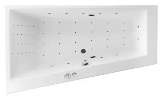 Гидромассажная ванна акриловая «Excellent» Sfera Slim 170/100 Nano с каркасом с сифоном белая/хром левая