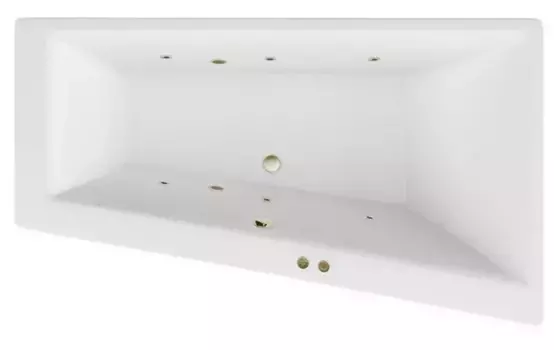 Гидромассажная ванна акриловая «Excellent» Sfera Slim 170/100 Soft с каркасом с сифоном белая/бронза правая