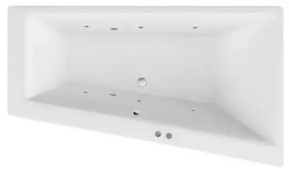 Гидромассажная ванна акриловая «Excellent» Sfera Slim 170/100 Soft с каркасом с сифоном белая/хром правая