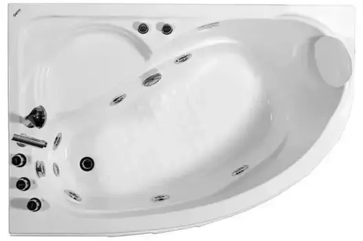 Гидромассажная ванна акриловая «Gemy» G9009 B 150/100 с каркасом с сифоном белая левая