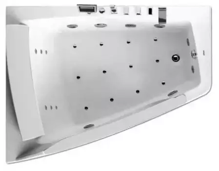 Гидромассажная ванна акриловая «Gemy» G9056 K L 170/130 с каркасом с сифоном белая левая