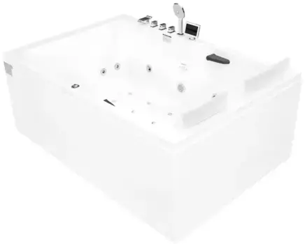 Гидромассажная ванна акриловая «Gemy» G9061 K 181/121 с каркасом с сифоном с ручками белая левая