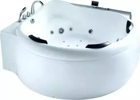 Гидромассажная ванна акриловая «Gemy» G9088 K 185/185 с каркасом с сифоном белая