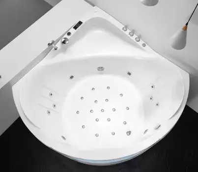 Гидромассажная ванна акриловая «Gemy» G9247 K 165/165 с каркасом с сифоном белая