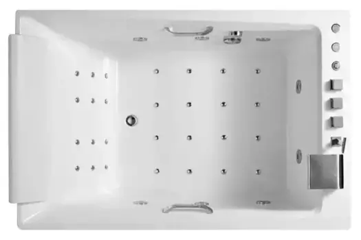 Гидромассажная ванна акриловая «Orans» OLS-BT65105 180/120 с каркасом с сифоном с ручками белая правая