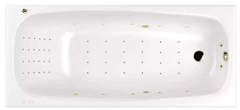 Гидромассажная ванна акриловая «Whitecross» Layla 170/75 Nano с каркасом с сифоном белая/золото