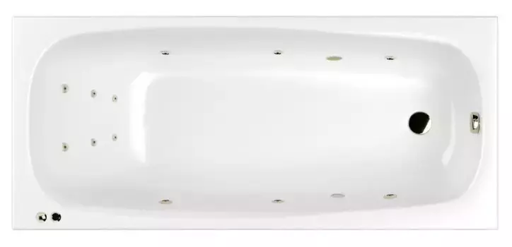 Гидромассажная ванна акриловая «Whitecross» Layla 180/80 Smart с каркасом с сифоном белая/бронза