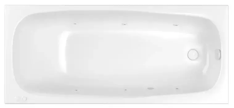 Гидромассажная ванна акриловая «Whitecross» Layla Slim 170/75 Soft с каркасом с сифоном белая
