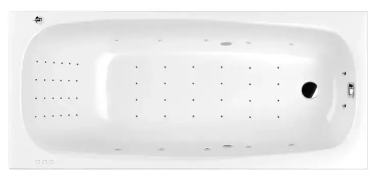 Гидромассажная ванна акриловая «Whitecross» Layla Slim 170/75 Nano с каркасом с сифоном белая/хром