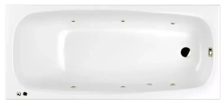 Гидромассажная ванна акриловая «Whitecross» Layla Slim 170/75 Soft с каркасом с сифоном белая/бронза