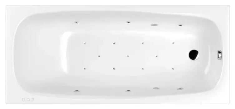 Гидромассажная ванна акриловая «Whitecross» Layla Slim 170/75 Relax с каркасом с сифоном белая/хром