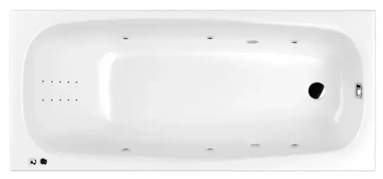 Гидромассажная ванна акриловая «Whitecross» Layla Slim 170/75 Line Nano с каркасом с сифоном белая/хром
