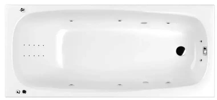 Гидромассажная ванна акриловая «Whitecross» Layla Slim 170/75 Smart Nano с каркасом с сифоном белая/хром