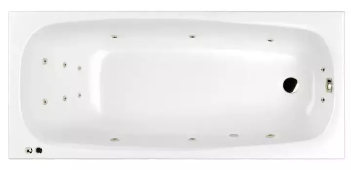 Гидромассажная ванна акриловая «Whitecross» Layla Slim 180/80 Smart с каркасом с сифоном белая/бронза
