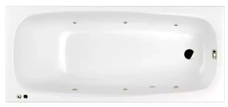 Гидромассажная ванна акриловая «Whitecross» Layla Slim 180/80 Soft с каркасом с сифоном белая/бронза