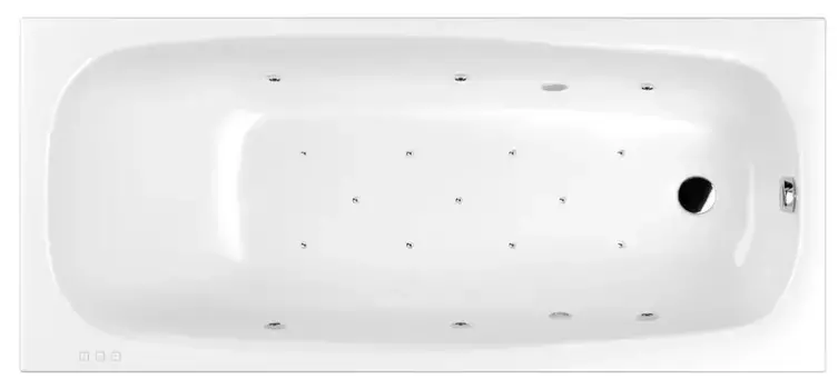 Гидромассажная ванна акриловая «Whitecross» Layla Slim 180/80 Relax с каркасом с сифоном белая/хром