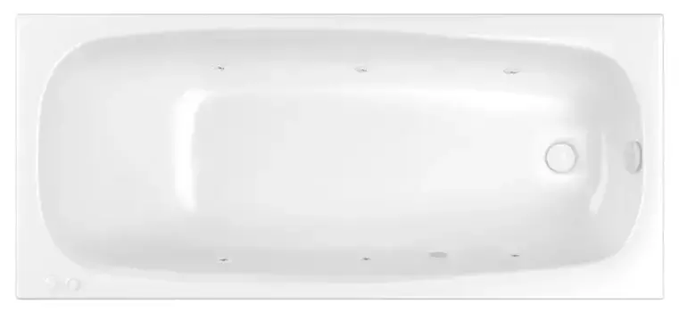 Гидромассажная ванна акриловая «Whitecross» Layla Slim 180/80 Soft с каркасом с сифоном белая