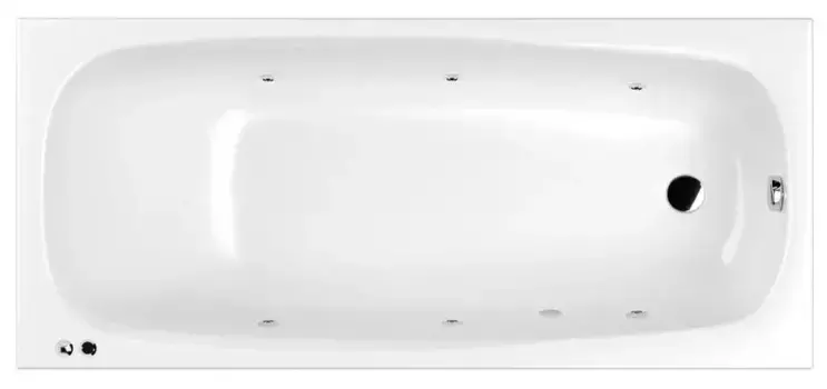 Гидромассажная ванна акриловая «Whitecross» Layla Slim 180/80 Soft с каркасом с сифоном белая/хром