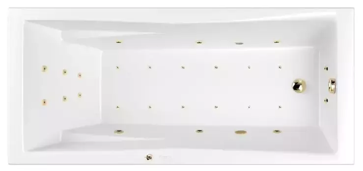 Гидромассажная ванна акриловая «Whitecross» Palace 170/75 Ultra с каркасом с сифоном белая/золото