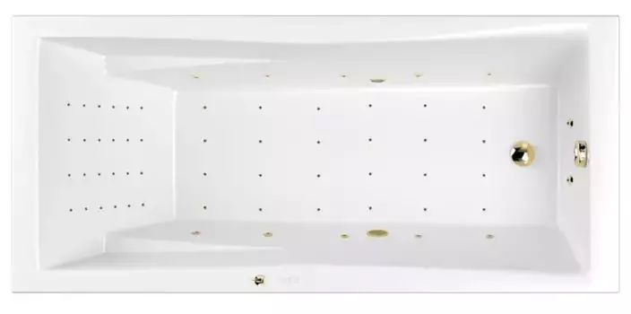 Гидромассажная ванна акриловая «Whitecross» Palace 170/75 Nano с каркасом с сифоном белая/золото