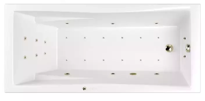 Гидромассажная ванна акриловая «Whitecross» Palace 170/75 Ultra с каркасом с сифоном белая/бронза