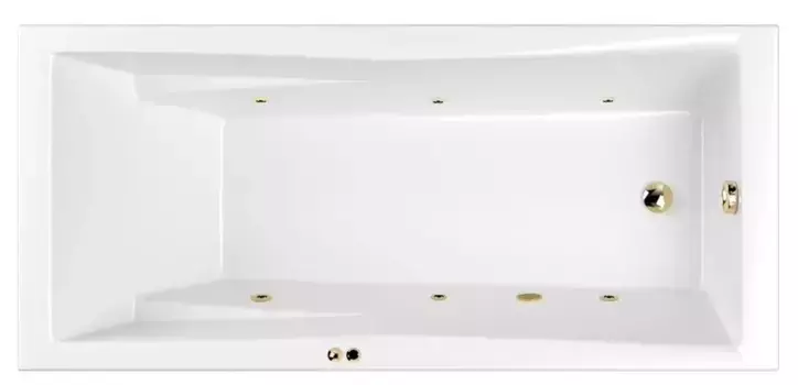 Гидромассажная ванна акриловая «Whitecross» Palace 170/75 Soft с каркасом с сифоном белая/золото