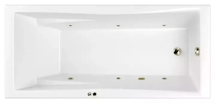 Гидромассажная ванна акриловая «Whitecross» Palace 170/75 Soft с каркасом с сифоном белая/бронза