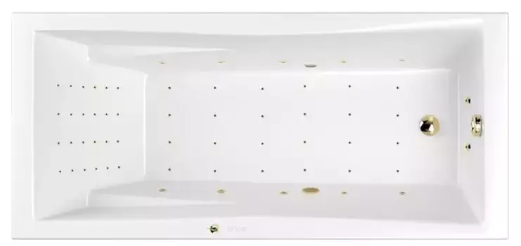 Гидромассажная ванна акриловая «Whitecross» Palace 180/80 Nano с каркасом с сифоном белая/золото