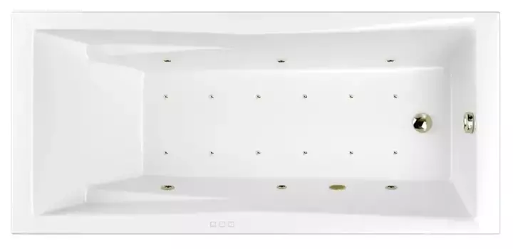 Гидромассажная ванна акриловая «Whitecross» Palace 180/80 Relax с каркасом с сифоном белая/бронза