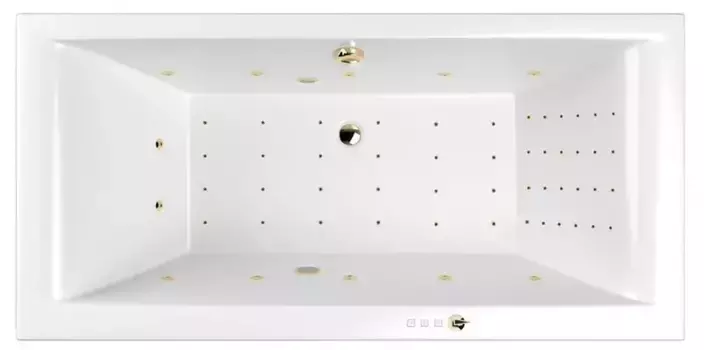 Гидромассажная ванна акриловая «Whitecross» Savia Duo 170/80 Nano с каркасом с сифоном белая/золото