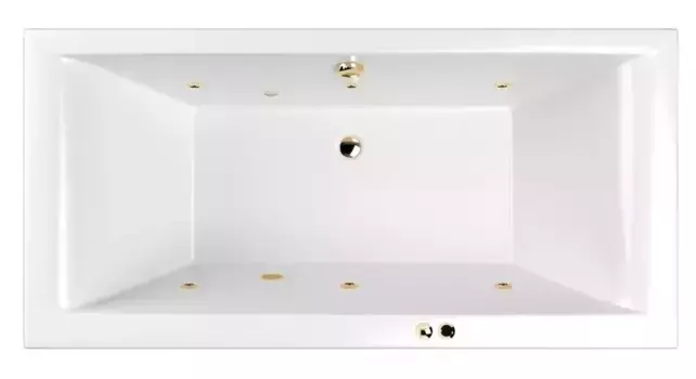 Гидромассажная ванна акриловая «Whitecross» Savia Duo 170/80 Soft с каркасом с сифоном белая/золото