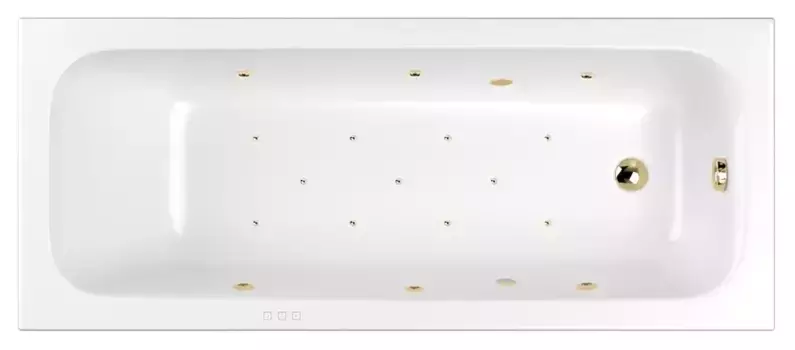 Гидромассажная ванна акриловая «Whitecross» Vibe 170/70 Relax с каркасом с сифоном белая/золото