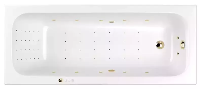 Гидромассажная ванна акриловая «Whitecross» Vibe 170/70 Nano с каркасом с сифоном белая/золото