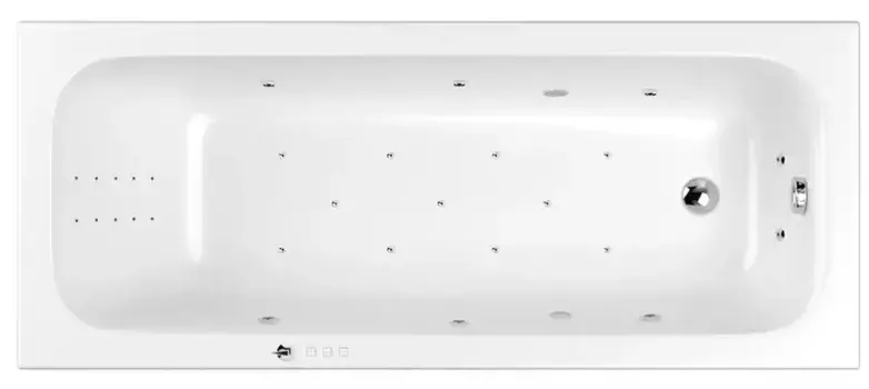 Гидромассажная ванна акриловая «Whitecross» Vibe 170/70 Ultra Nano с каркасом с сифоном белая/хром