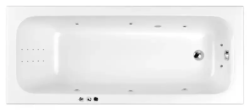 Гидромассажная ванна акриловая «Whitecross» Vibe 170/70 Smart Nano с каркасом с сифоном белая/хром
