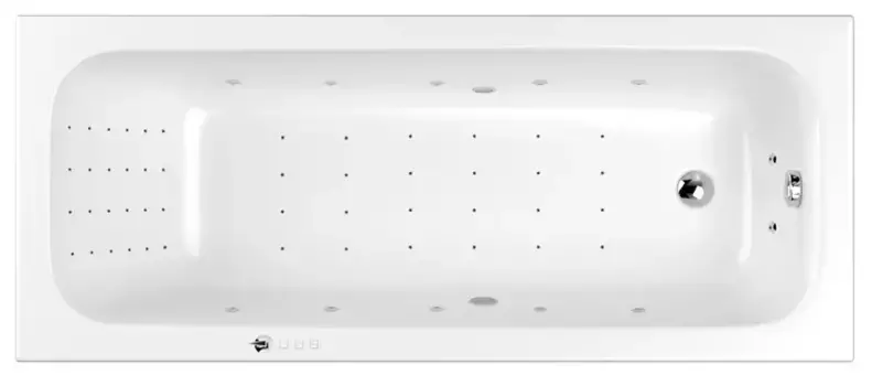 Гидромассажная ванна акриловая «Whitecross» Vibe 180/75 Nano с каркасом с сифоном белая/хром