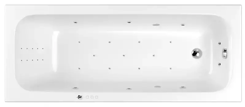 Гидромассажная ванна акриловая «Whitecross» Vibe 180/75 Ultra Nano с каркасом с сифоном белая/хром