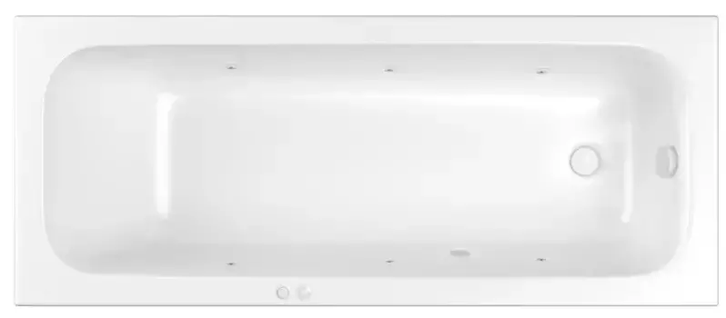 Гидромассажная ванна акриловая «Whitecross» Vibe 180/75 Soft с каркасом с сифоном белая