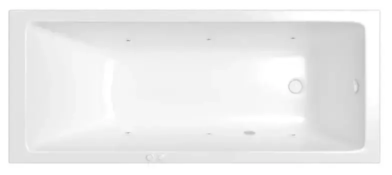 Гидромассажная ванна акриловая «Whitecross» Wave 160/70 Soft с каркасом с сифоном белая