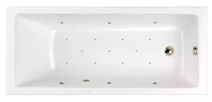 Гидромассажная ванна акриловая «Whitecross» Wave 160/70 Relax с каркасом с сифоном белая/бронза