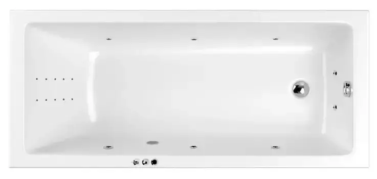 Гидромассажная ванна акриловая «Whitecross» Wave 160/70 Smart Nano с каркасом с сифоном белая/хром