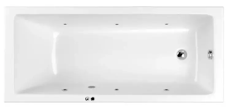 Гидромассажная ванна акриловая «Whitecross» Wave 160/70 Soft с каркасом с сифоном белая/хром